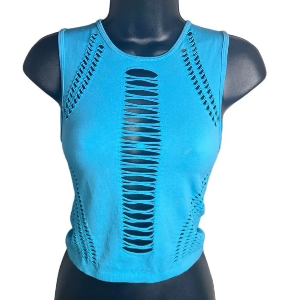 Urban Outfitters Blue Sleeveless Top with Cutout Design Size Small